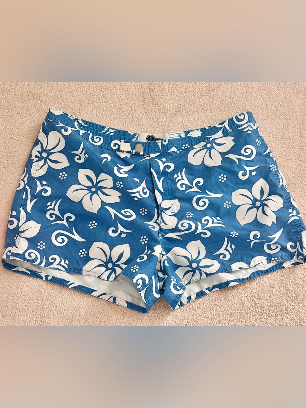 Arizona Jean Company Junior’s Turquoise & White Tropical Floral Swim Shorts 13